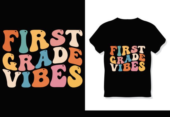 First Grade Vibes Retro Groovy T-Shirt