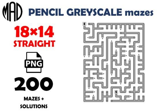 PENCIL MAZES GREYSCALE 18×14 PNG: A Unique Addition to Your Creative Toolkit