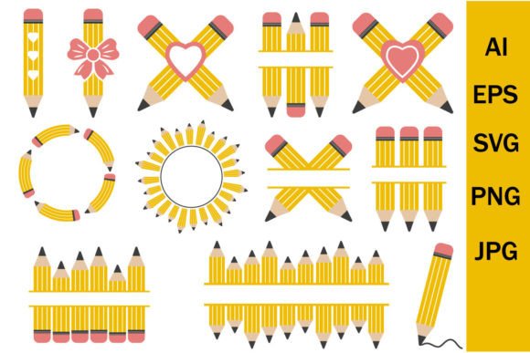 Set of Pencils, SVG Monogram: A Creative and Practical Tool for Back-to-School