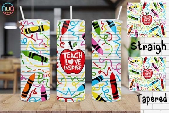 Teach Love Inspire Skinny Tumbler PNG